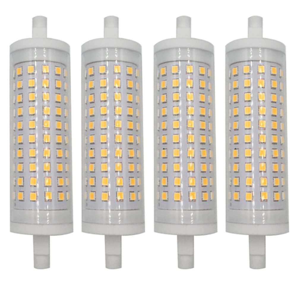 (Paquet de 4) Ampoule LED R7s 118 mm équivalent 150 W, 15 W J118 à double extrémité, ampoules de projecteur à base R7S, ampoules LED encastrées à intensité variable 1500 lm