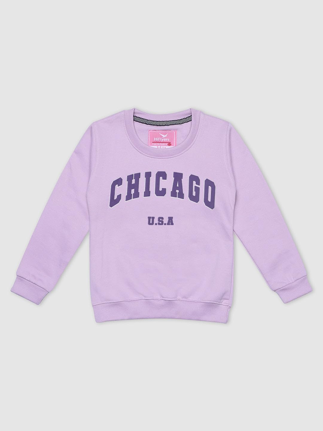 FUNKOOL Girls Regular Fit | Premium Cotton Fleece |Full Sleeves|Round Neck|Trendy Winter Wear| Sweatshirts for Boys and Girls -Purple 3