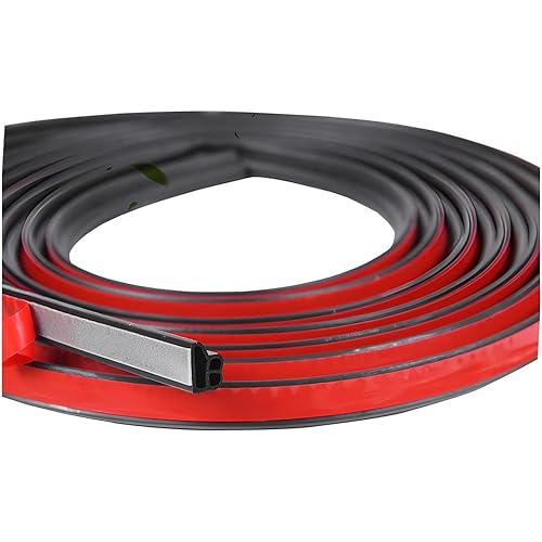 Car Door Weather Seal Strip, Double L-Shape Rubber Edge Trim Protector Striping for Auto Door, Self Adhesive Noise Insulation Weatherstrip for Most SUV, Truck, RV