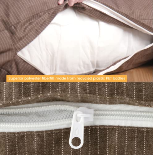 Durable & Comfortable Canvas Dog Bed, Premium Quality Water-Repellent Coating & Dirt Resistance, Removable & Washable Outer Cover, Heavy Duty Zippers For Small & Medium Size Dogs (Large, Brown) #TOP2