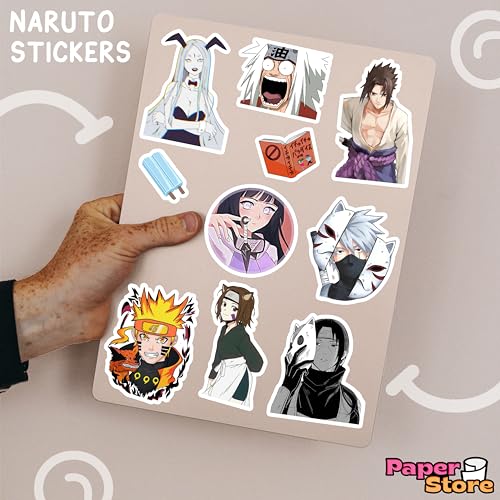 Image of Paper9store Pack of 80+ Naruto Stickers for Laptop, Phone Case, Guitar, Bike, Pc, Scrapbook etc. Waterproof Glossy Laminated Residue Free Anime Stickers