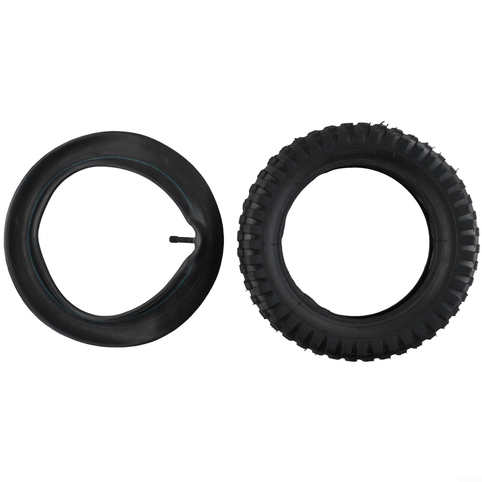 Juego de neumáticos y tubo interior de 12.5 x 2.75 para 49 cc para MINI Dirt Bike MX350 MX400 Scooter, neumático de goma de rueda todoterreno de 12 1/2 x 2.75 con válvula recta, color negro