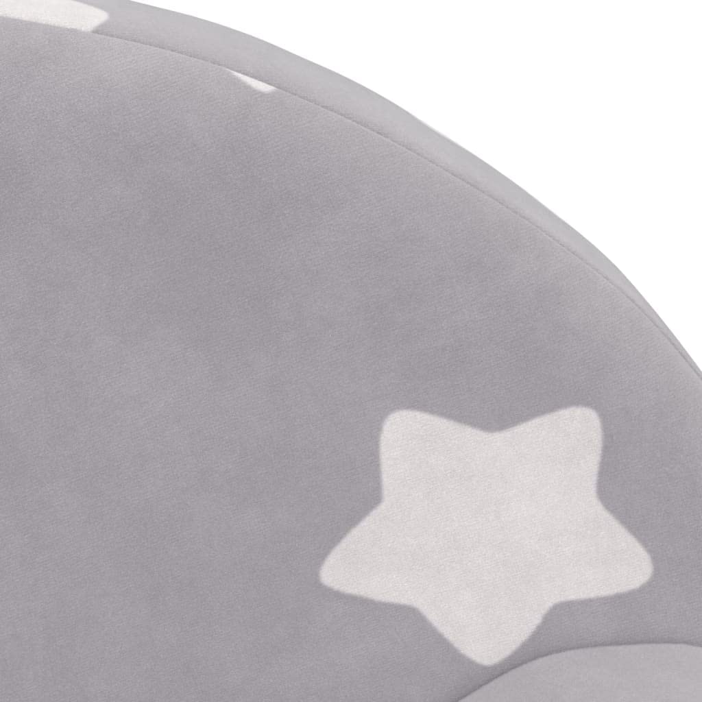 Mangloder - Sofá infantil de 2 plazas, color gris claro con estrellas, felpa suave de 100% poliéster, funda extraíble, acolchado de espuma, para leer, jugar, relajarse en la habitación de los niños