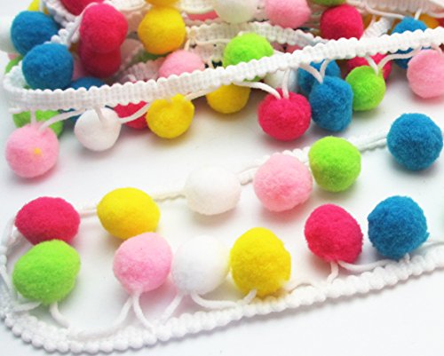 Dandan Diy DDBON0011 5Yards Colorful 15Mm Pom Pom Ball Fringe Trim Ribbon For Clothes Sewing Home Party Wedding Decoration Lace Ribbon Craft Supply thumb #1