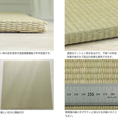 グラムスタイル い草 置き畳 ユニット畳 半畳 82x82cm 縁なし 厚み15mm 滑り止め付 消臭 抗カビ システム畳 ラグ 畳 たたみ マット ナチュラル [2]