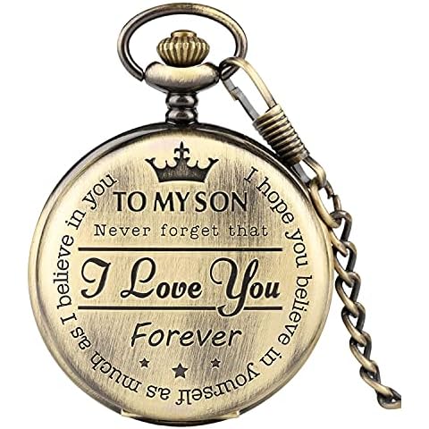 to My Son Bronze Pocket Watch, Birthday Pocket Watch, Graduation Pocket Watch, Father Son Pocket Watch, Son Pocket Watch, Engraved Pocket Watch Cover