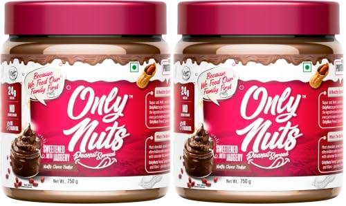 Image of Doctors Choice Only Nuts High Protein Peanut Butter | Nutty Choco Fudge Flavour | 23g Protein Spread | No Fillers | No Palm Oil | Healthy Nut Butter | 750g (Pack of 2)