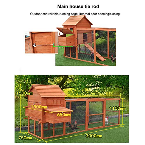 Zjdu Wooden Chicken Coop Hen House Poultry Cage, Large Hen House Deluxe Rabbit Hutch Poultry Cage,Hen House Poultry Ark Home Indoor And Outdoor Use #TOP6