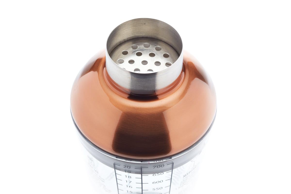 BarCraft Shaker per Cocktail in Vetro 650 ml, Shaker Caffe freddo, Boston Copper