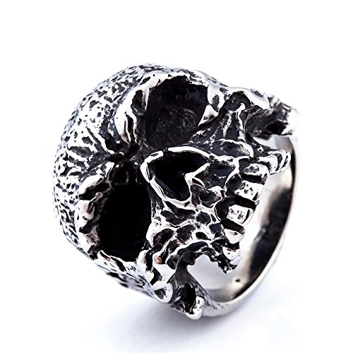Image of Genuine Stainless Steel Ring Jewelry for Men Fashion Punk Biker Skull Rings