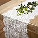 2 Pack Lace Table Runner 14 × 120 Inch White Classy for Rustic Boho Wedding Bridal Shower Party Decorations, Rose Vintage Embroidered Reception Table Runners Decor