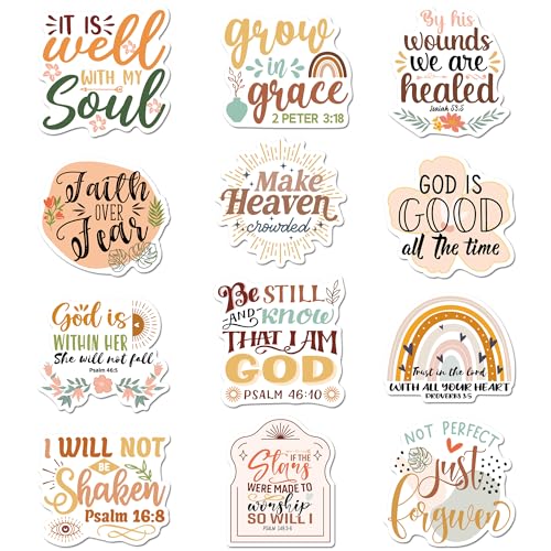 Christian Bible Verse Fridge Magnet Stickers, 12Pcs Boho Faith Based Locker Magnets, Inspirational Magnetic Stickers Decorations for Office Classroom, Christian Gifts