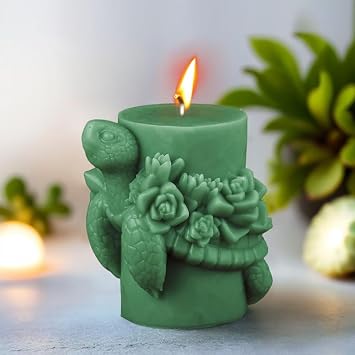 Turtle Candle Mold - Animal & Bear Resin Casting Molds, Silicone Clay Jewelry Molds, Candle Making Craft Supplies