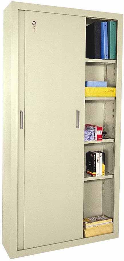 Sliding 2 Door Storage Cabinet Color: Putty