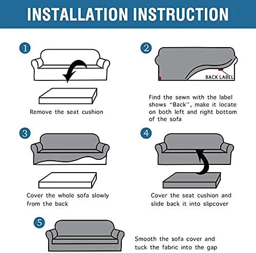 H.versailtex 2-Pieces Armchair Cover Chair Slipcovers With Arms Furniture Protector Cover Fit Armchair Width Up To 47 Inch, Jacquard Spandex Couch Covers Armchair Slipcover - Island Fossi, Chair #TOP5