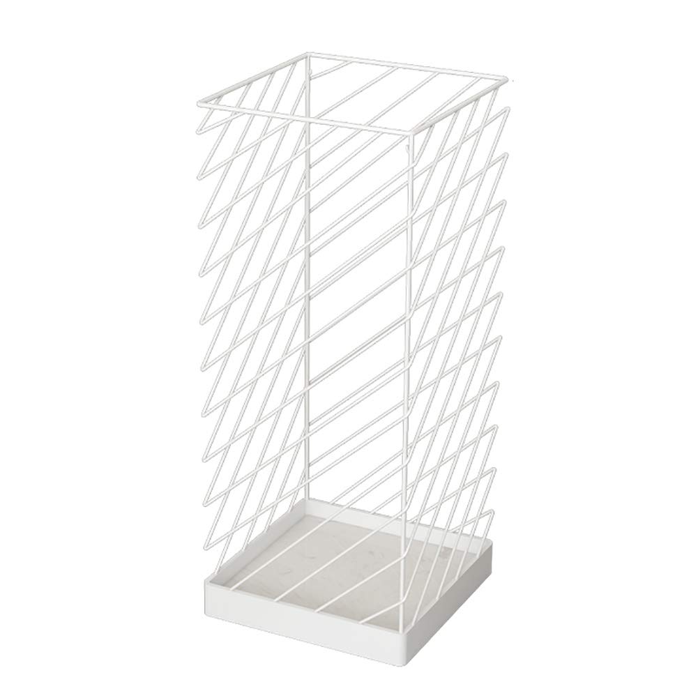 Gonmdopy White Umbrella Stand, Household Umbrella Stand, Metal Umbrella Stand Rack, Round/Square Standing Umbrella/White/Square