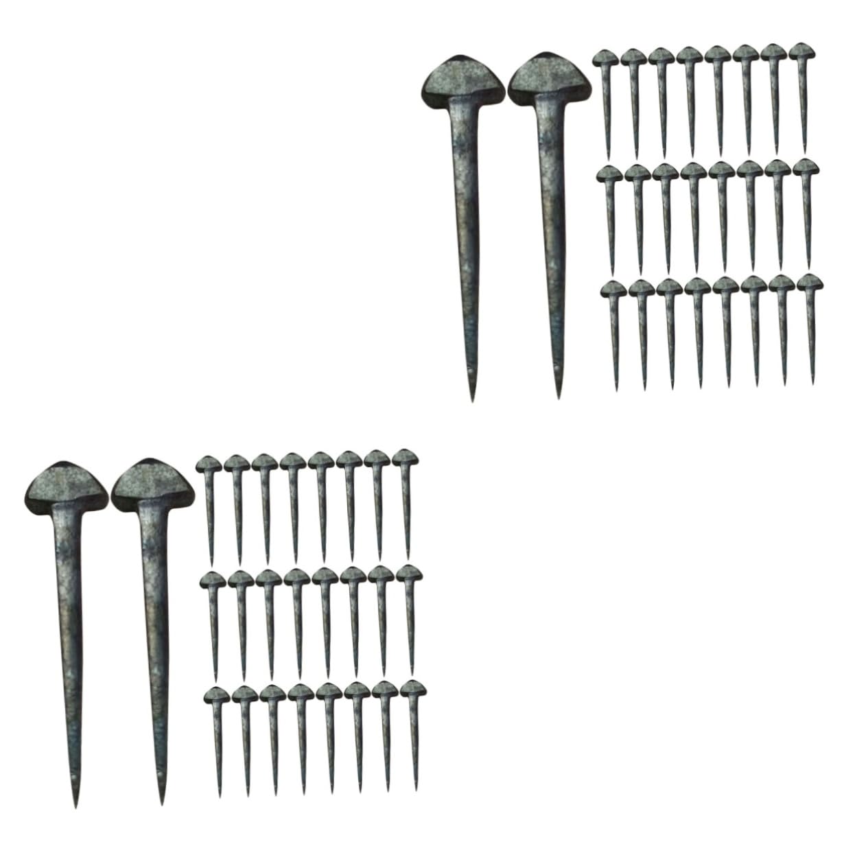 GANAZONO 100 Piezas Clavos De Herradura Herramientas De Herradura De Acero Inoxidable Clavos Galvanizados para Caballos Pequeño Clavo De Herradura Clavija De Pezuña Metal Planchar Mini