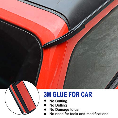 Z8LED Rain Gutter Extension,Hardtop Rain Diverter ABS Drip Rail Extension Rain Gutter Exterior Accessories Compatible with Jeep Wrangler 2018-2020 JL JLU Gladiator JT - Thumbnail 4
