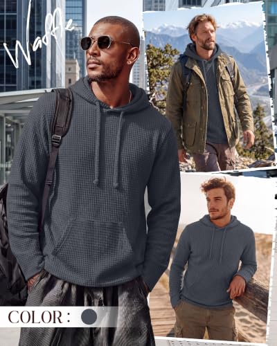 Image of August Alley Big and Tall Men's Waffle Long Sleeve Hoodies