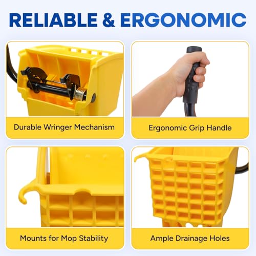 Plastic Prince Mop Wringer Only Side Press Wringer Replacement for Plastic Prince 26-Quart or 35 Quart Commercial Mop Bucket on Wheels, Yellow by PLASTIC PRINCE - Image 3