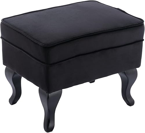 Miniatura 81 de Kmax Silla de club de terciopelo con diseño de trono copetudo de mediados de siglo, asiento acolchado, patas de madera, para el hogar, club, Tela