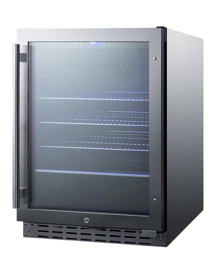 Summit 24” Beverage Center, 4.2 Cu.Ft. Capacity, ADA Compliant, Refrigerator, Stainless Steel & Glass- Albv2466csslhd (Left Handed Door Swing) on Fridge.com - View 6