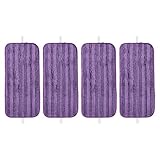 BlesConi Almohadillas de microfibra lavables compatibles con mopas Swiffer Wet de 10 a 12 pulgadas, paquete de 4/6 (paquete de 4)