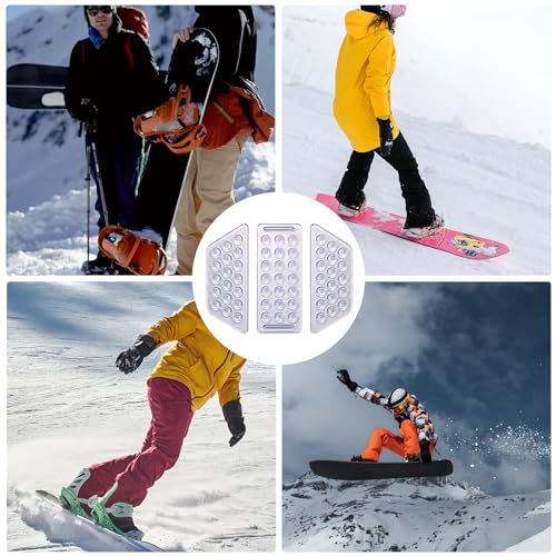 PEUTIER 2 Sets à 6 Stück Stomp Pad, Klar Anti-Rutsch Stomp Pad Snowboard Grip Pad für Snowboarden (Transparent)