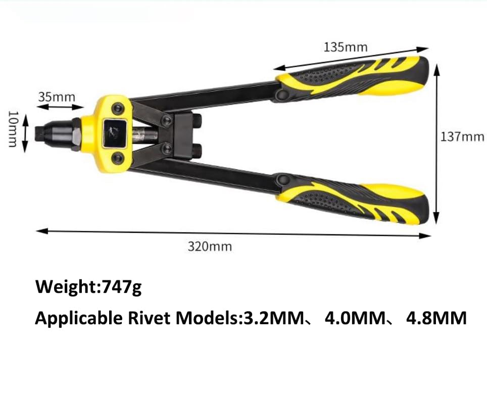 Pistola for Rivetti Piccola di Livello Industriale Rivettatrici manuali for Uso Domestico Tirando i Chiodi Pinze for Tirare i Chiodi Strumento for Risparmiare manodopera