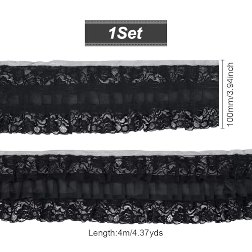 Ruban plissé en dentelle organza UNICRAFTALE 4cm pour couture - 5