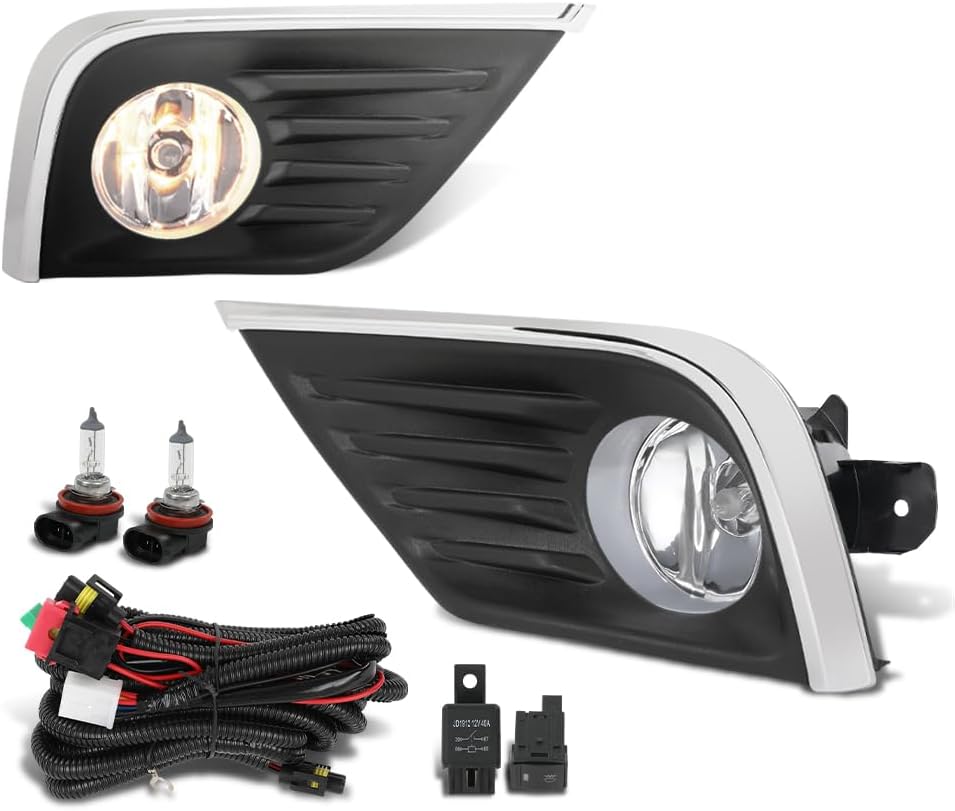 PIT66 Front Bumper Fog Lights Lamps Assembly Pair Compatible with Nissan Altima 4-Door 2016-2018 261558990A, 261508990A, 622579HS0B, 622569HS0B