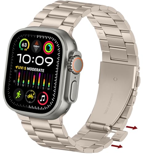 Bracelet de remplacement iWatch Ultra 3/2/1 tressé élégant Anlinser 45mm 49mm Starlight