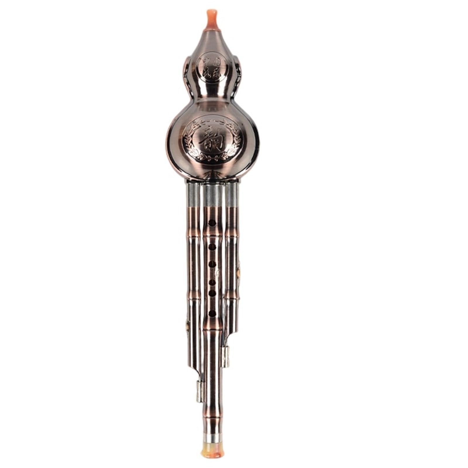 Hulusi Flute Hulusi C Flat B Zaprojektowany Dla Dorosłych Początkujących I Profesjonalnych Graczy Pokryty Miedzią Srebrem 7 Otworów(Copper-plated Bb major+leather box)