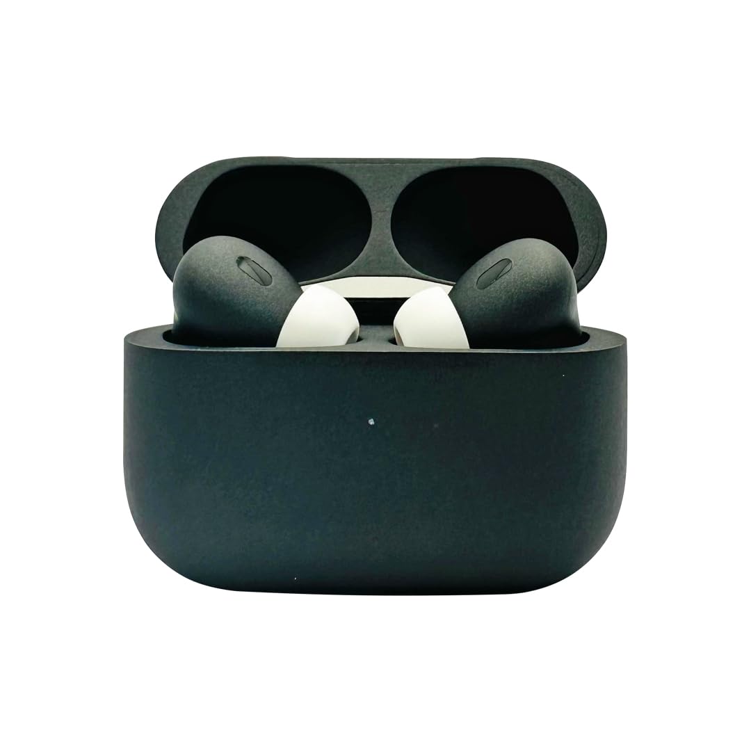 MerlinCraft Custom Painted Apple AirPods Pro 2nd Gen USB-C Case with ANC,  Transparency Touch Control BLACK TITANIUM 15 BOLD 2024 Edition