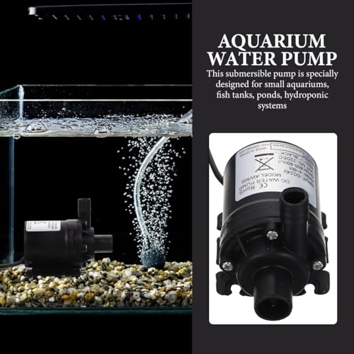 Image of balacoo Solar Booster Pump Micro Dc Submersible Water Pump for Small Pond Aquarium Water for Hydroponic System Brushless Motor 3.14 X 2.55 X 2.04 in