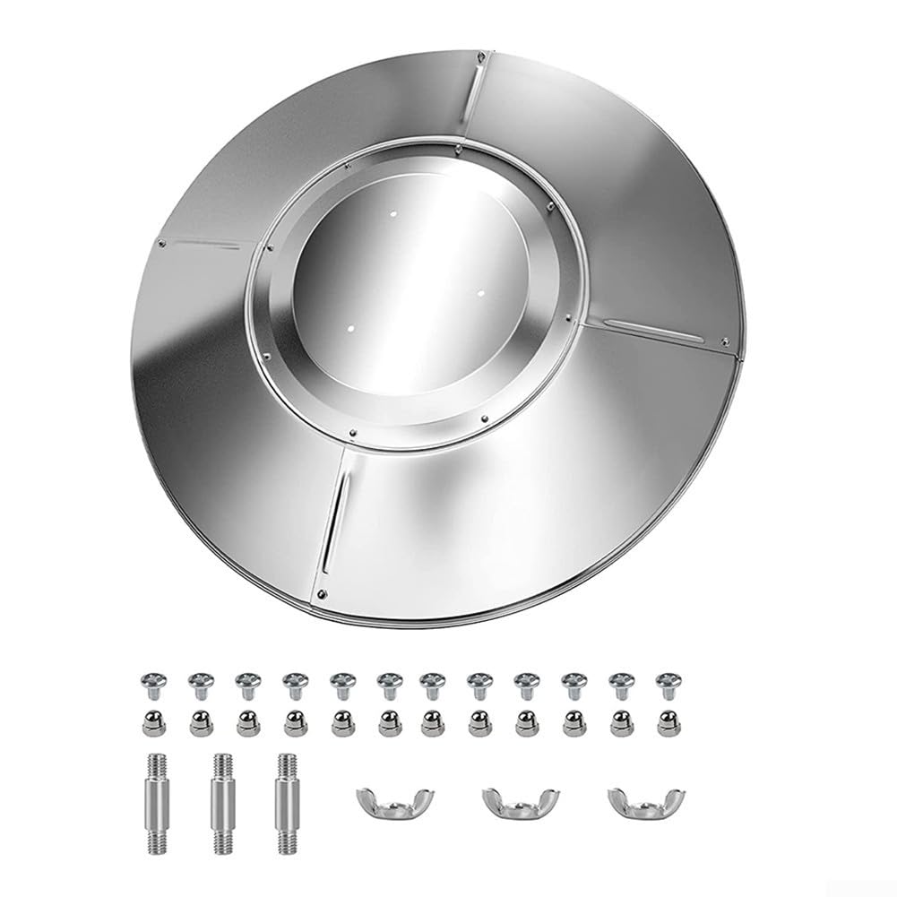 Bouclier réflecteur en aluminium pour chauffage de terrasse : dôme de rechange pour parasol chauffant à gaz – Housse de chaleur résistante à la rouille pour chauffage extérieur au propane – Finition