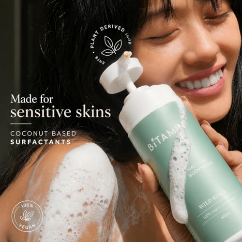 Image of Bitamin Natural Body Wash 400ml with Underarm deodorant Combo | 100% Vegan, Toxin Free Bath & Body Care | LongLasting Odour Control | Enriched with Vit E and Ceramides| French Rose fragrance
