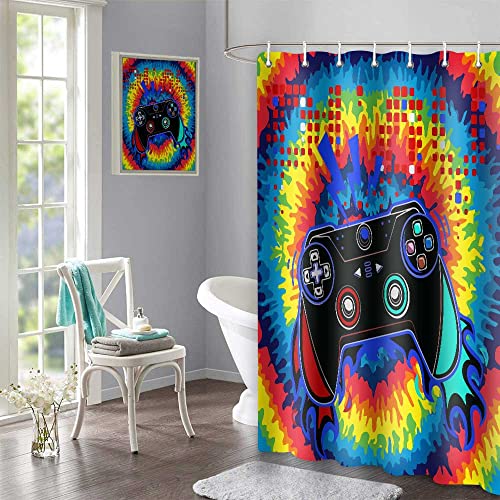 Gdmoon Gamer Shower Curtain Boys Video Game Colorful Graffiti Hip Hop For Boys Gaming Black Gamepad Modern Cool Kids Teens Gift Bedroom Decor Bathroom Curtain With 12 Hooks 72X72In Ylrlgd797 #TOP4