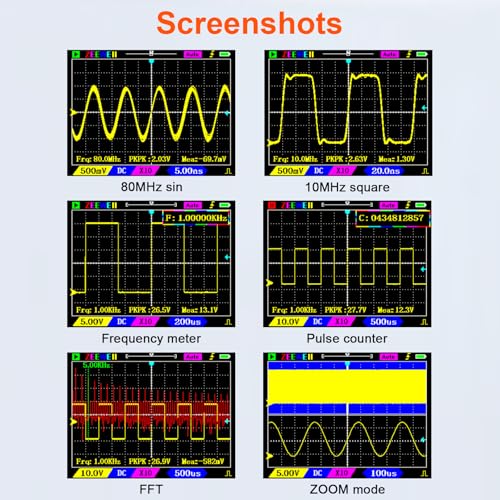 Image of LCD Handheld Digital Oscilloscope Kit - 2.8 inchTFT Multimeter Oscilloscope Signal Generator Mini Automotive Oscilloscope Bandwidth 80Mhz Digital Oscilloscopes Portable 250MSa /s Sampling Rate (DSO1C81)