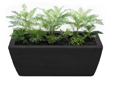 Vaso Jardineira em Polietileno 40 Cm Resistente 11 Litros para Plantas Jardim e Decoração (PRETO)
