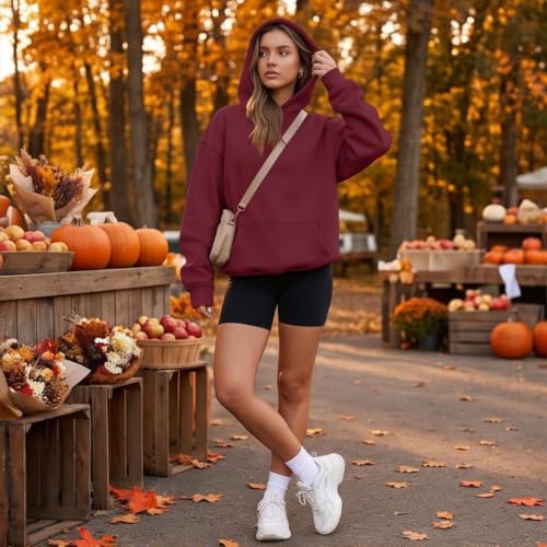 Oversized Hoodies for Women Cute Fall Plain Fleece Pullover Sweatshirts - image 4