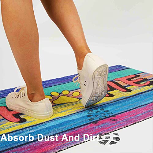 Darkyazi Colorful Doormats Entrance Front Door Rug Funny Outdoors/Indoor/Bathroom/Kitchen/Bedroom/Entryway Floor Mats，Non-Slip Polyvinyl Chloride (24"×16", Home Rose Red) #TOP6
