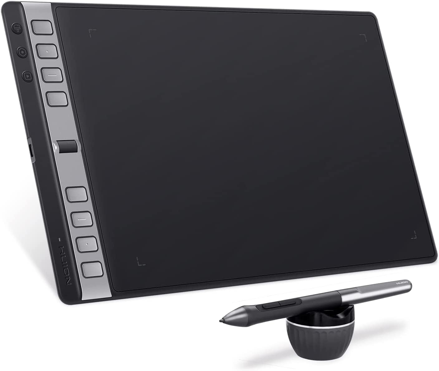 HUION Drawing Tablets Inspiroy 2 L with Scroll Wheel 8 Customized Keys Batteryless Stylus,Works
