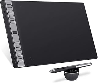 HUION Inspiroy 2 Large Drawing Tablet with Scroll Wheel 3-Set 8 Customized Keys Battery-Free Stylus for Digital Art, Desig...