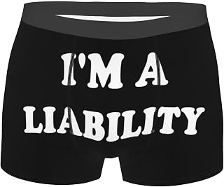 I'M A Liability-Boxers Funny Boxer Briefs For Mens Novelty Boxer Shorts Humorous Underwear -S Black