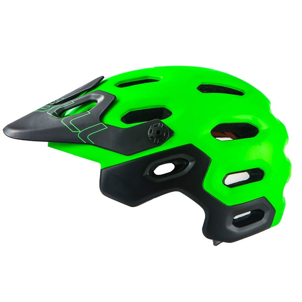 Casco Nuevo casco de bicicleta AM/XC OFF-ROAD All-terrai MTB Cycling Bike Sports Casco de seguridad Super Mountain Bike Cycling Casco BMX, negro verde, L