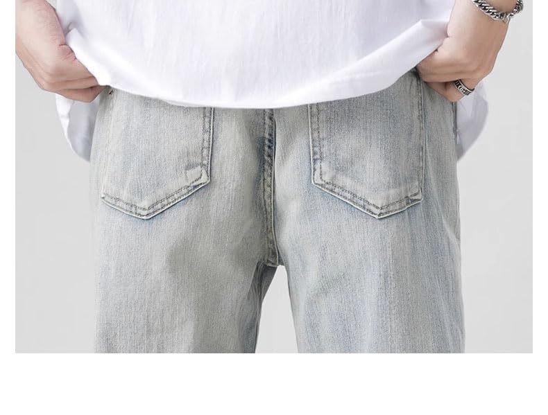 Men's Spring Autumn Jeans American Straight Casual Long Pants4