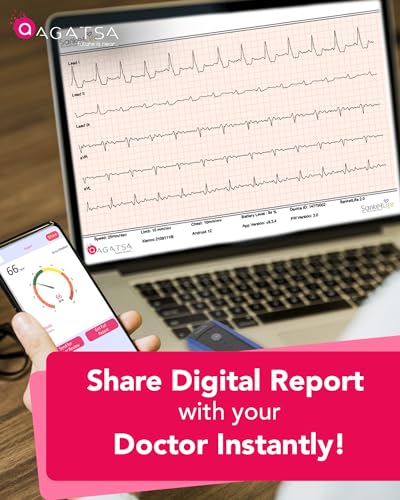 Image of SanketLife Pro+ Pocket ECG Machine | 12 Lead ECG by Touch & Leads | Convertible ECG Monitor for Home, Clinic | Unlimited Free 12 Lead ECG, HRV Monitoring | Keychain-Size ECG Device | Free Demo