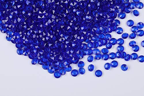 1000pcs/ Pack Wedding Table Acrylic Diamond Scatter Crystals Confetti Acrylic Gems Vase Fillers Rhinestones for Wedding, Bridal Shower, Vase Beads Decorations (12mm, Royal Blue)