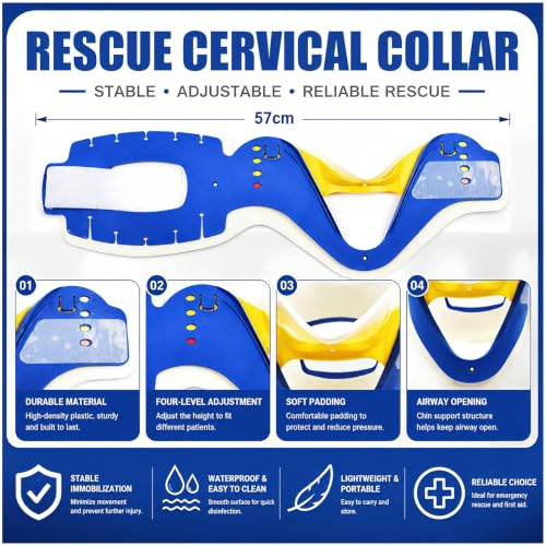 Tablero de rescate EMS portátil con inmovilizador de cabeza para transporte médico en camilla 6